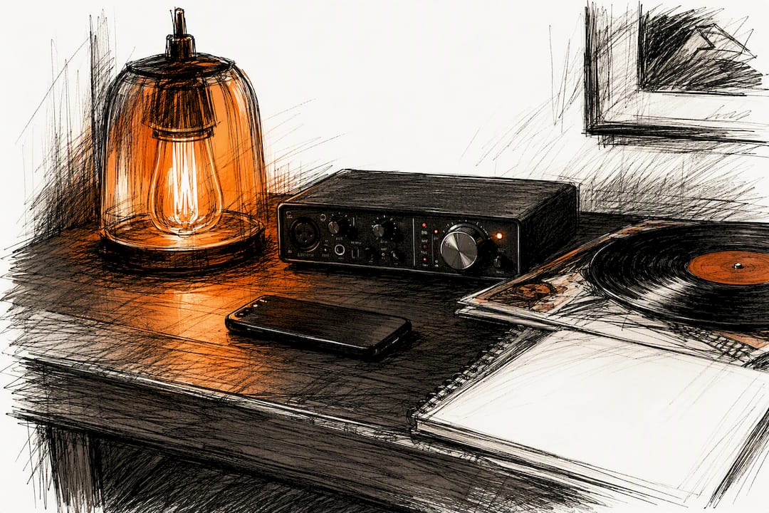 Music workspace awaiting playlist feedback