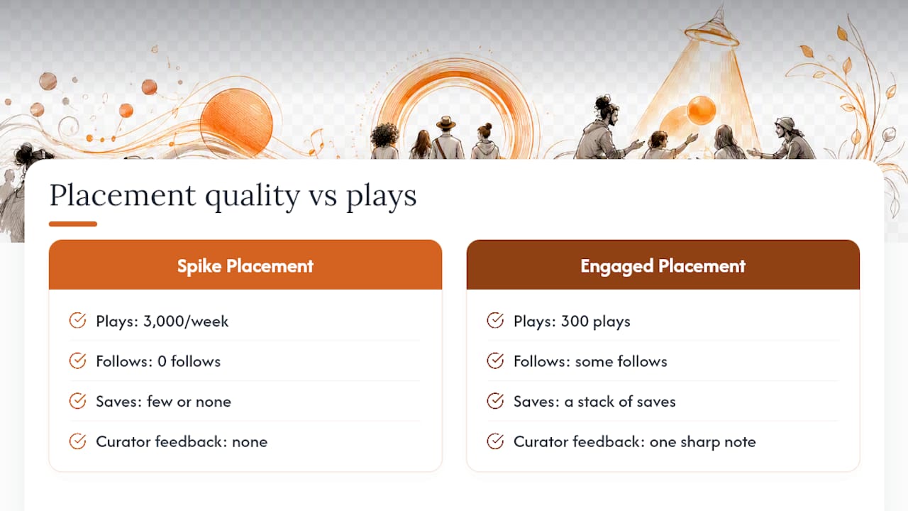 Playlist Placements Are a Tool, Not the Goal — overview diagram