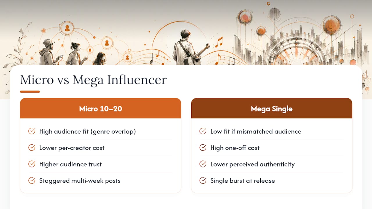 Micro-creator coordination versus mega-influencer placement