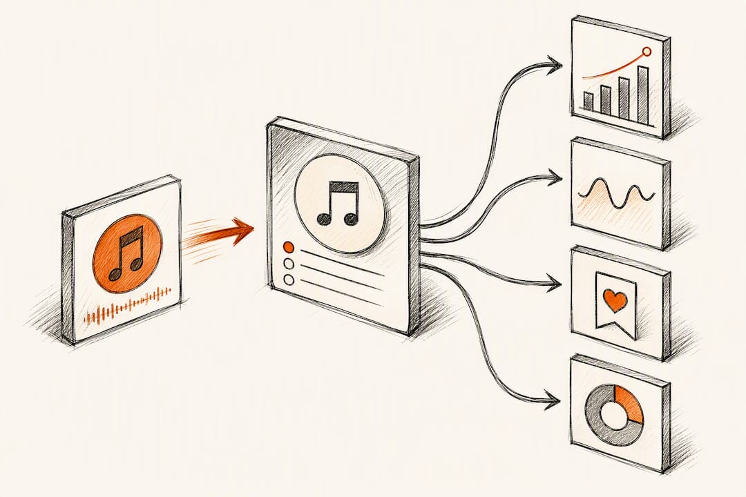 Playlist placement metrics connected visually