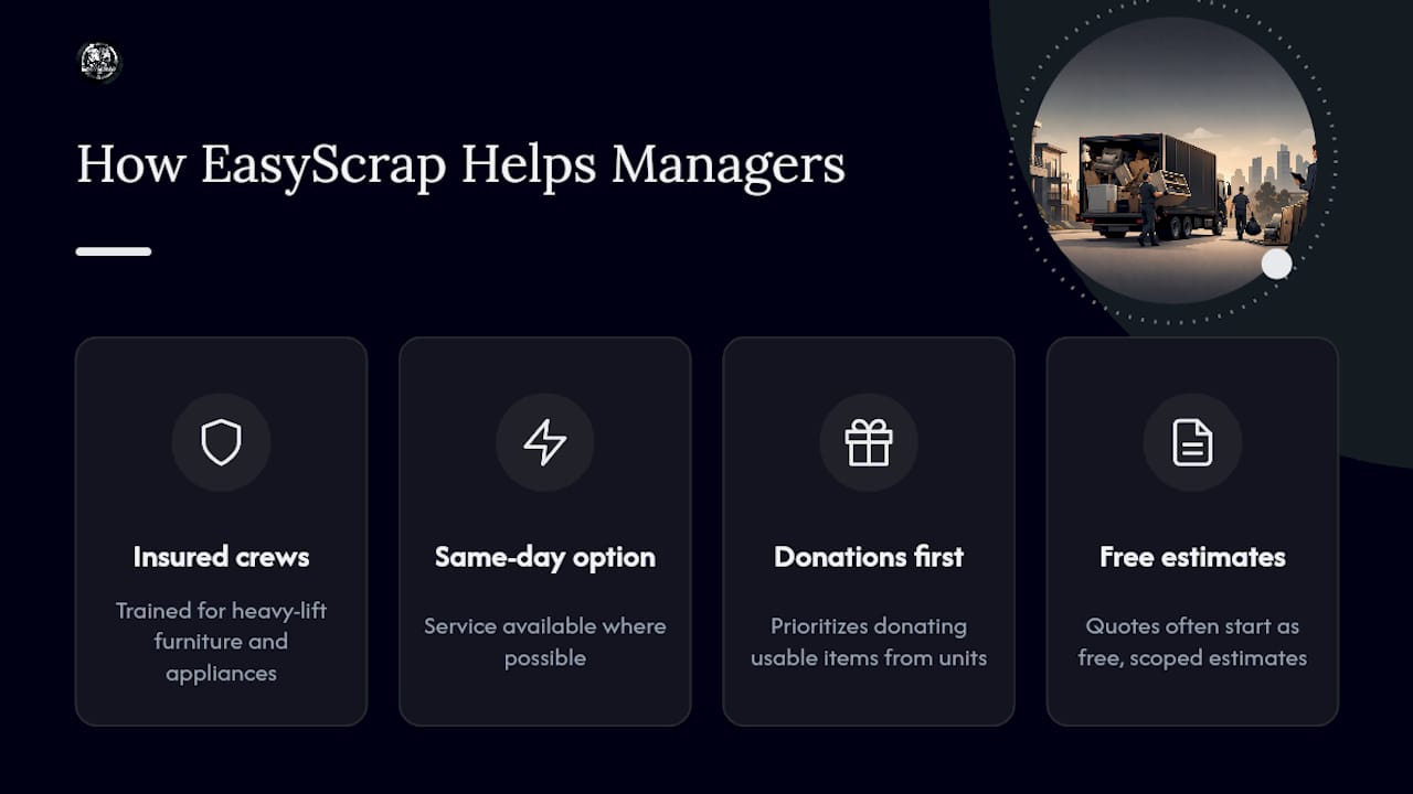 How Does EasyScrap Support Property Managers? — overview diagram