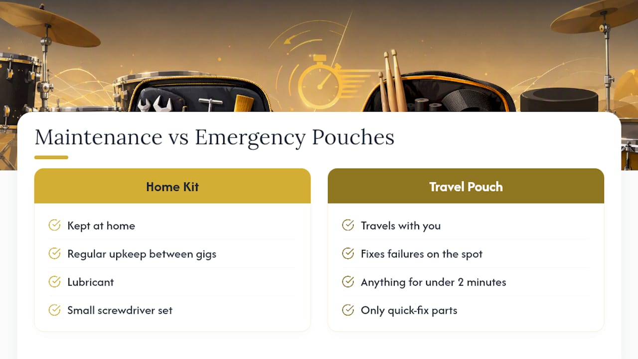 Comparison of maintenance kit and emergency pouch