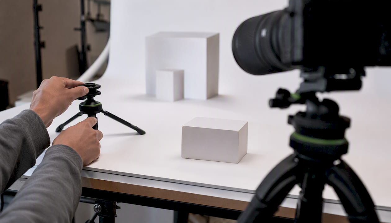 Partial product photo setup on white background