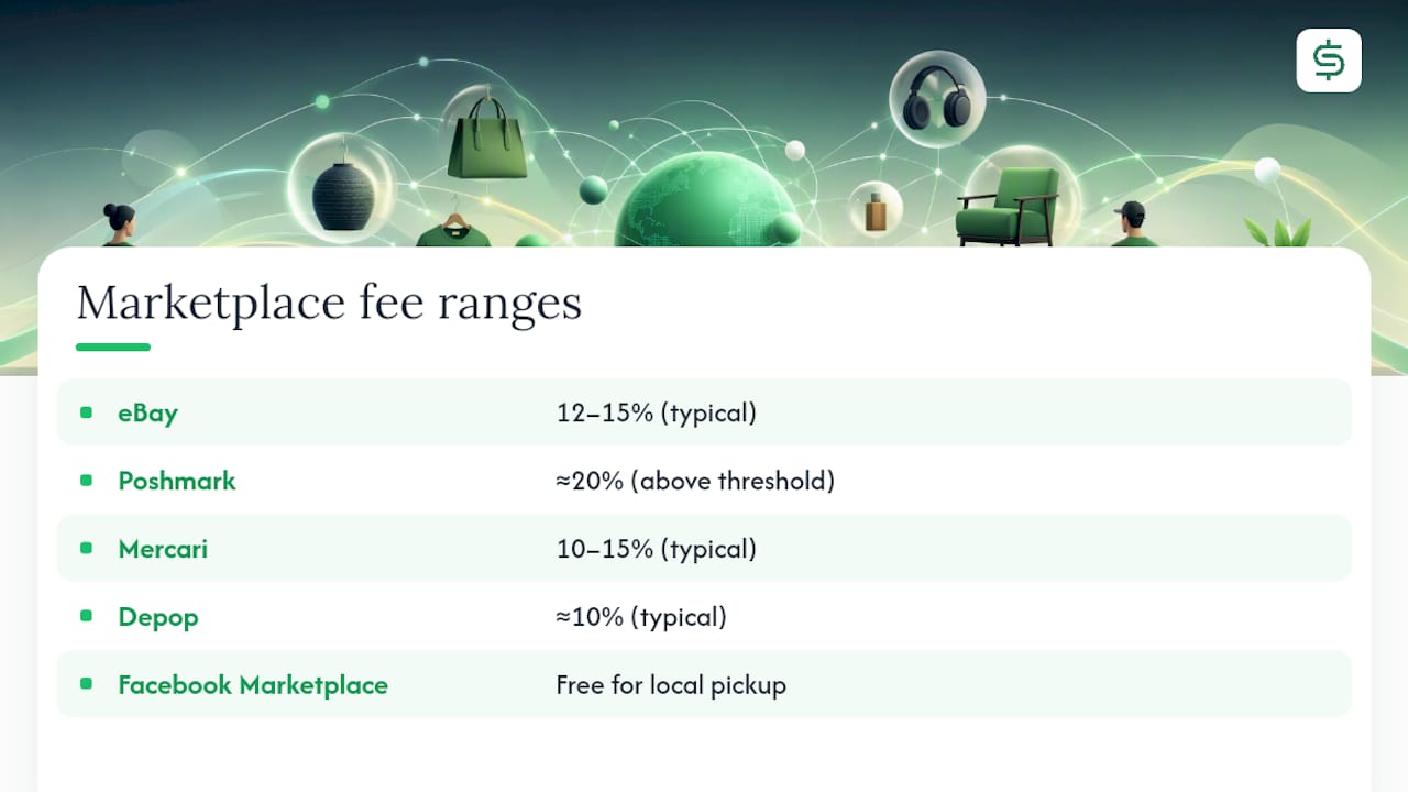 Comparison chart of marketplace fees