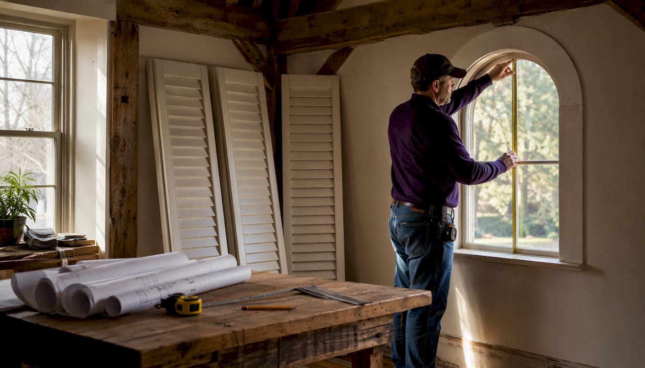 Craftsman measuring window for shutters installation