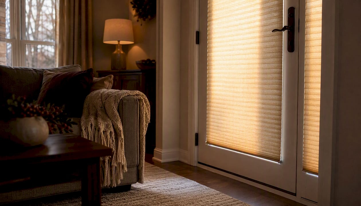 Cellular shade insulating French door
