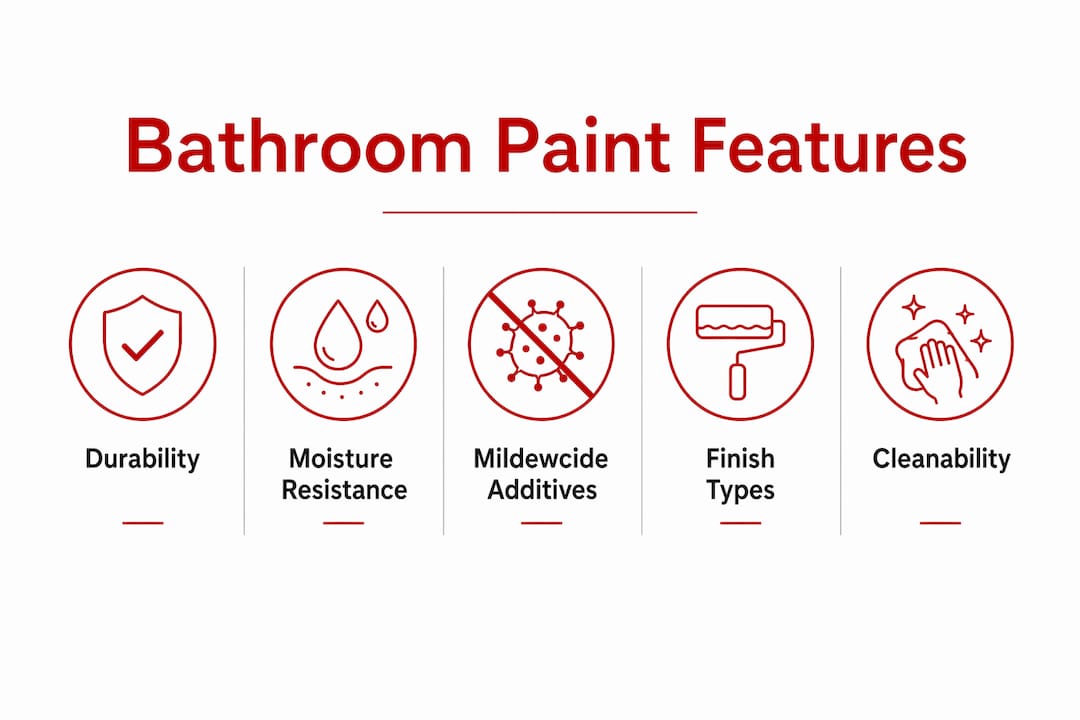 Infographic showing bathroom paint features hierarchy