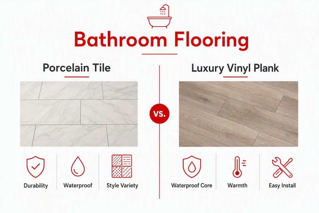 Infographic comparing bathroom flooring options