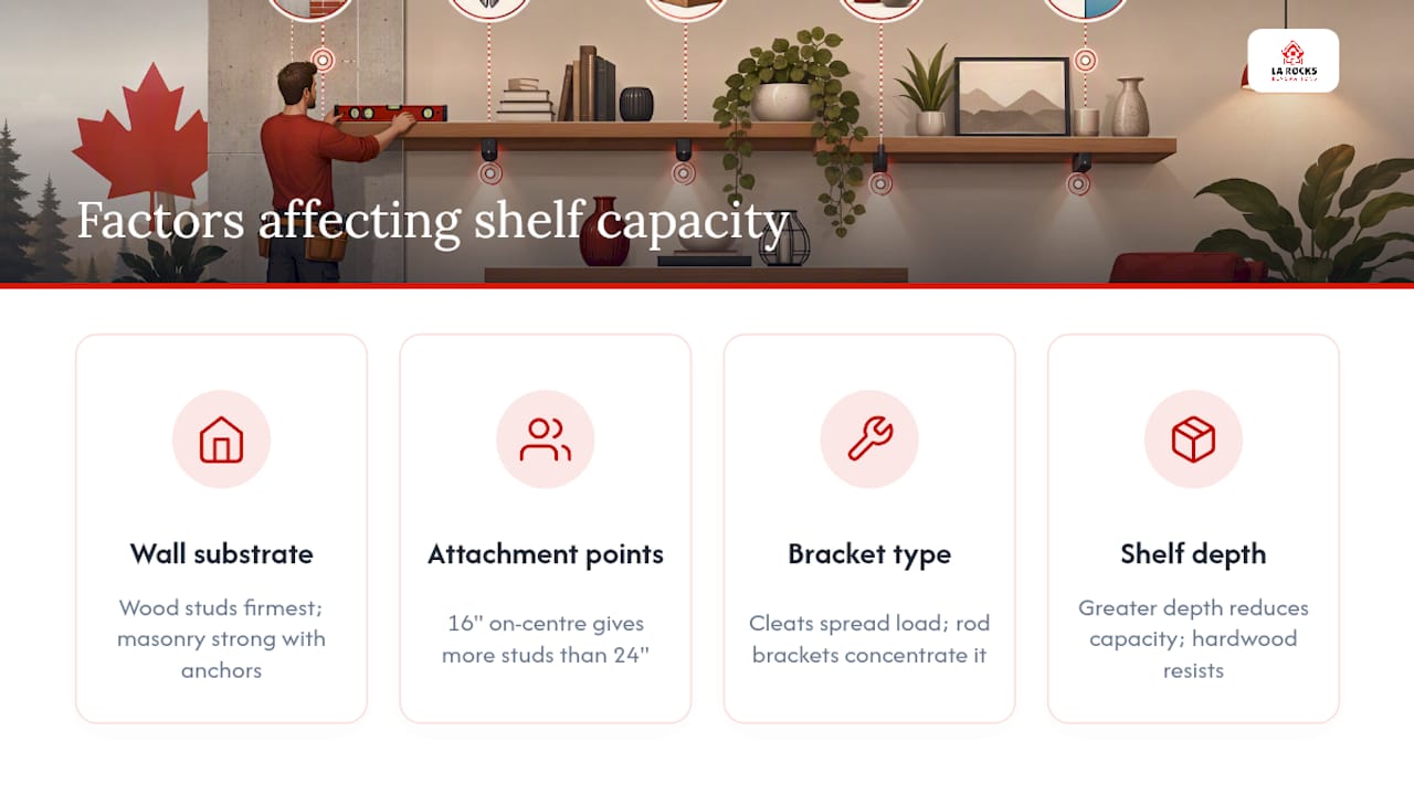 Diagram comparing factors affecting floating shelf capacity