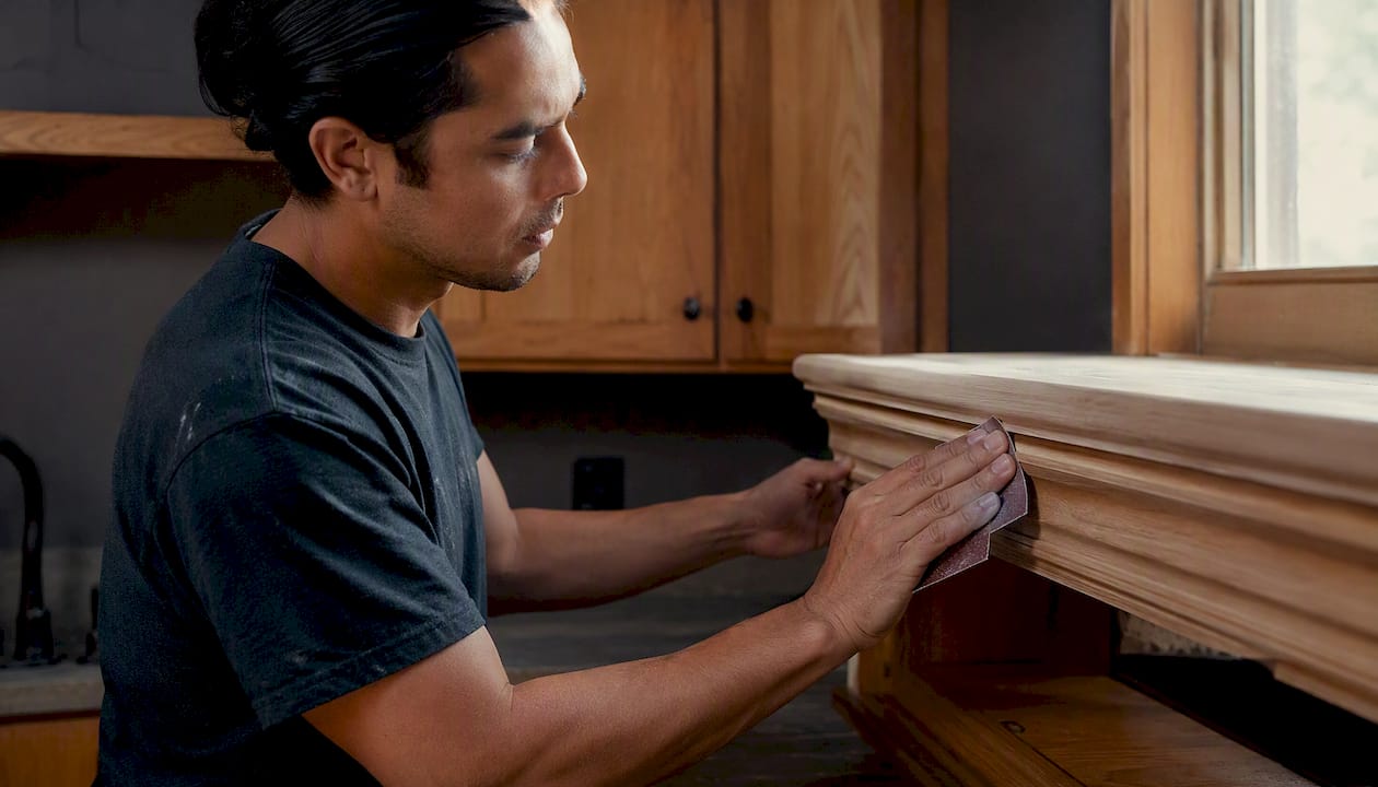 Sanding trim wood before painting