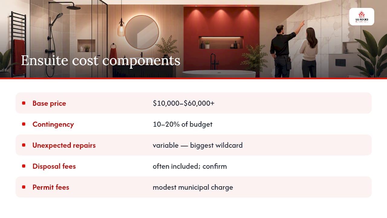 Diagram of ensuite renovation cost components