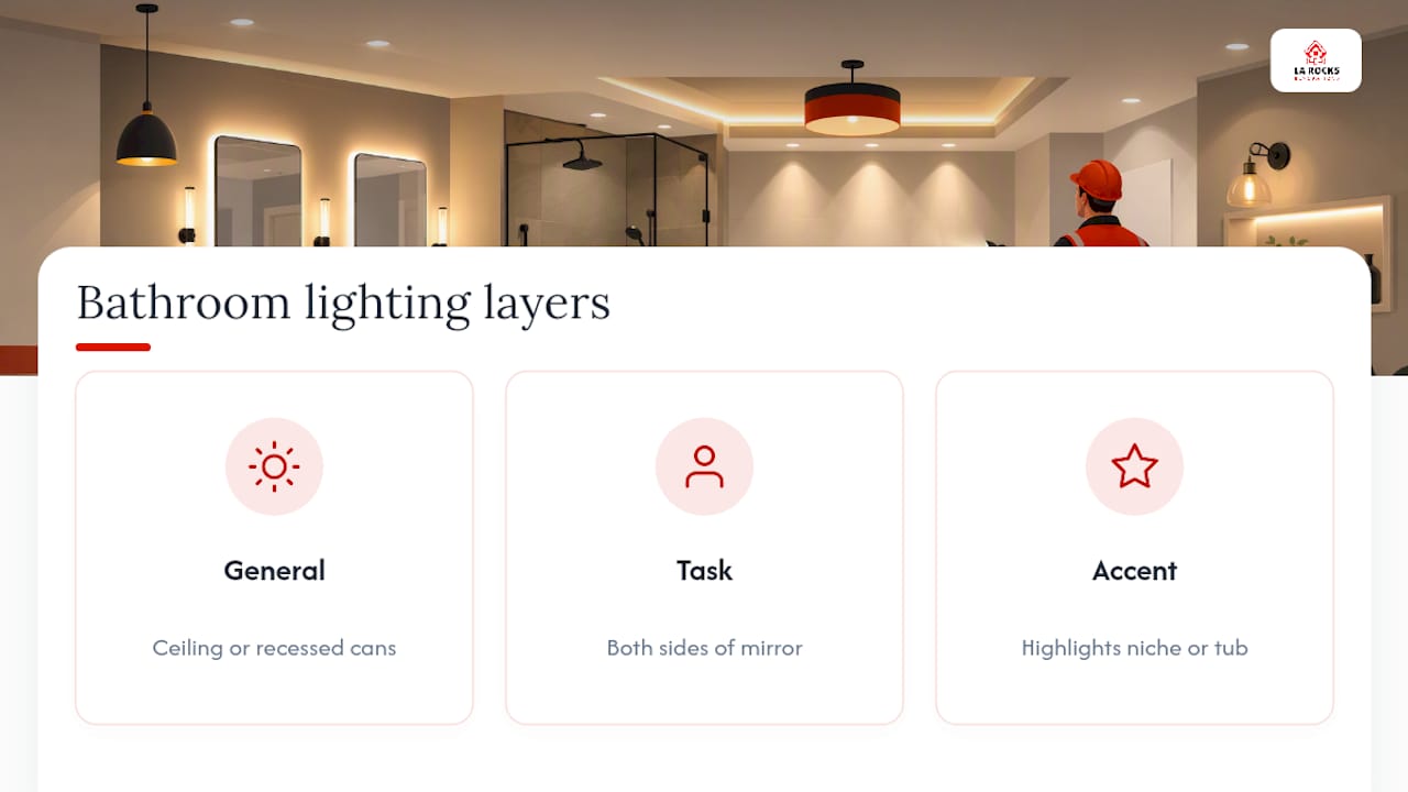 Three layers of effective bathroom lighting