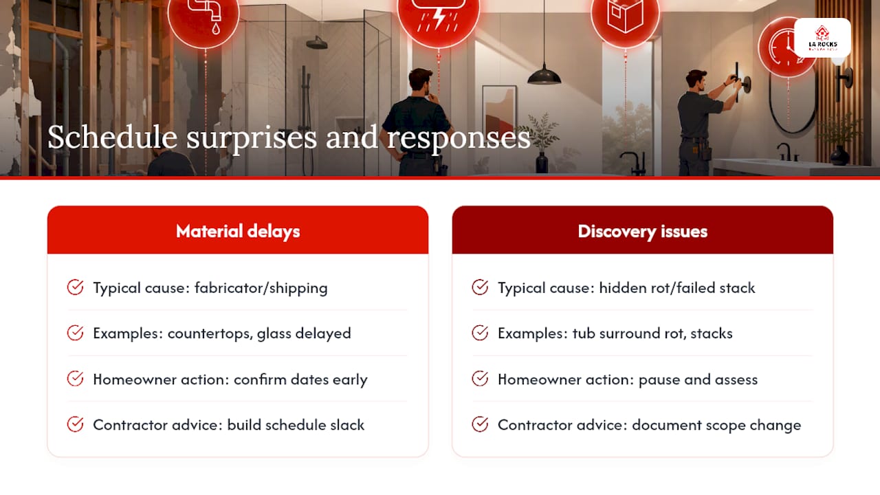 Two causes of bathroom renovation schedule delays