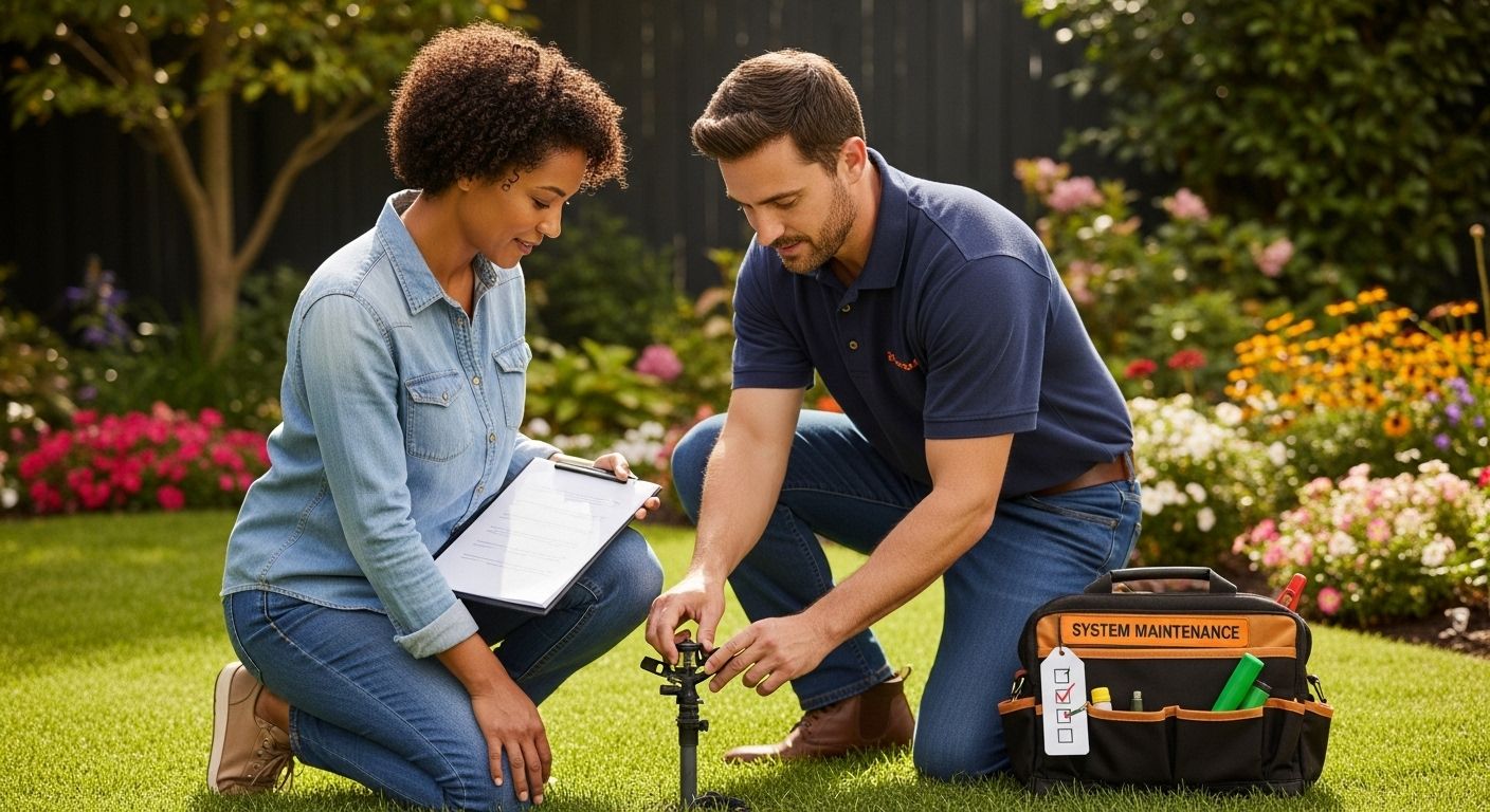 sprinkler system maintenance backyard