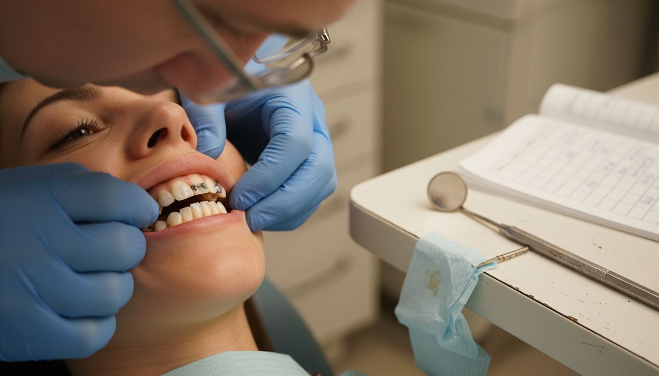 Damaged teeth during dental examination