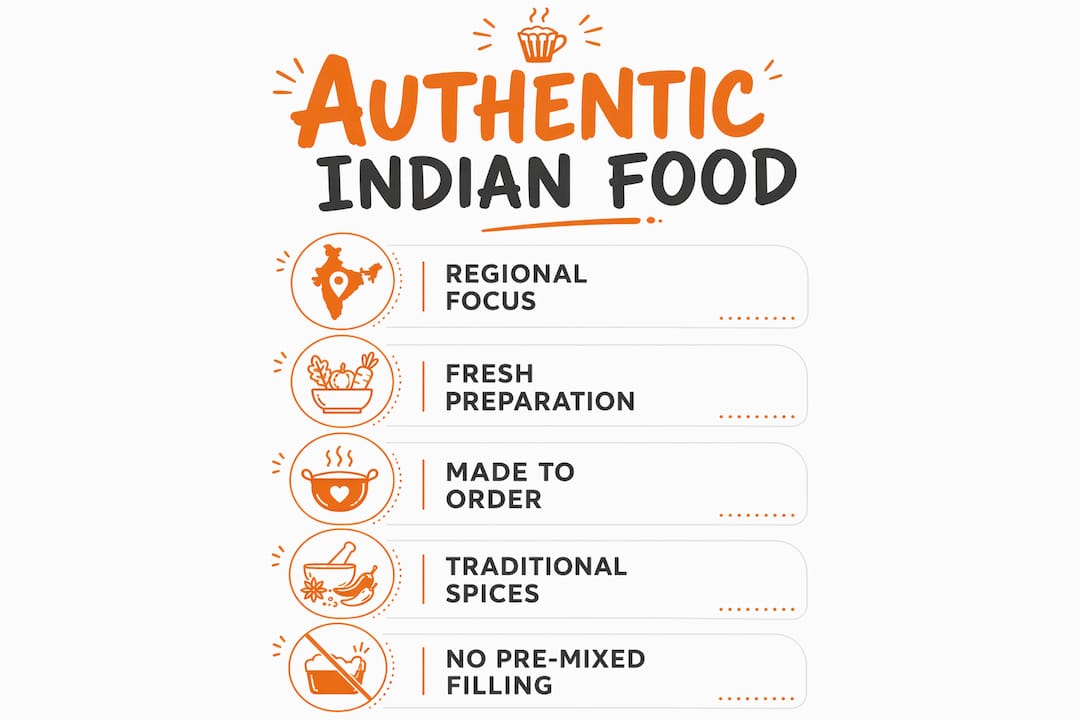 Infographic showing authentic Indian food signs