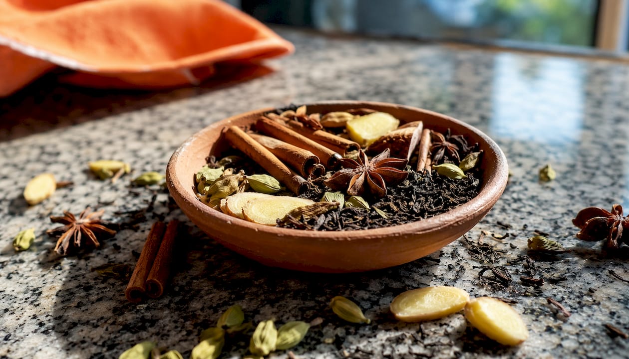Close-up of whole spices for masala chai
