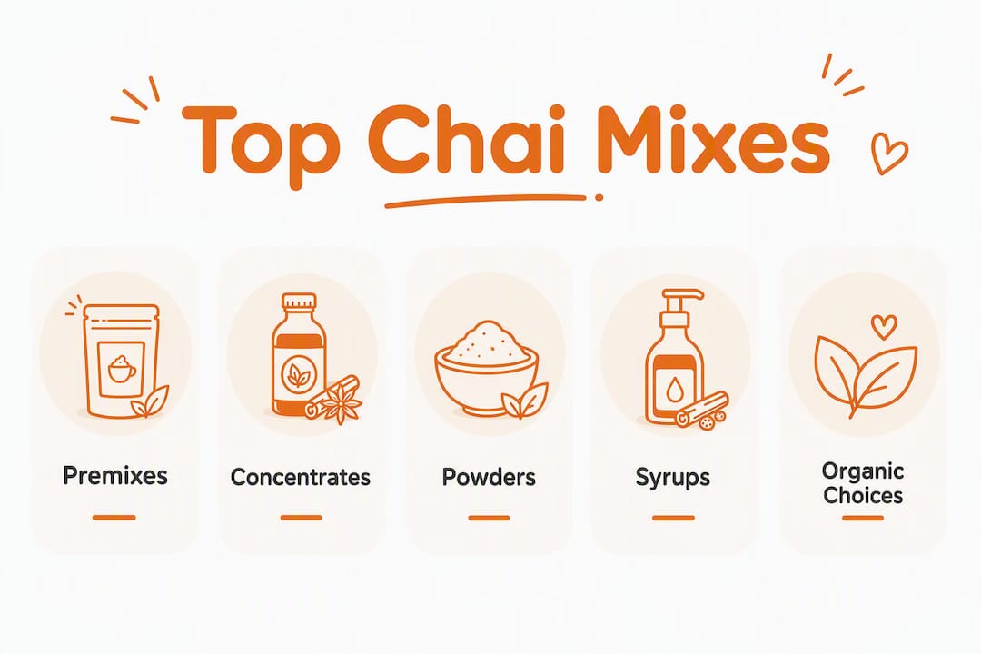 Infographic showing chai latte mix categories ranked