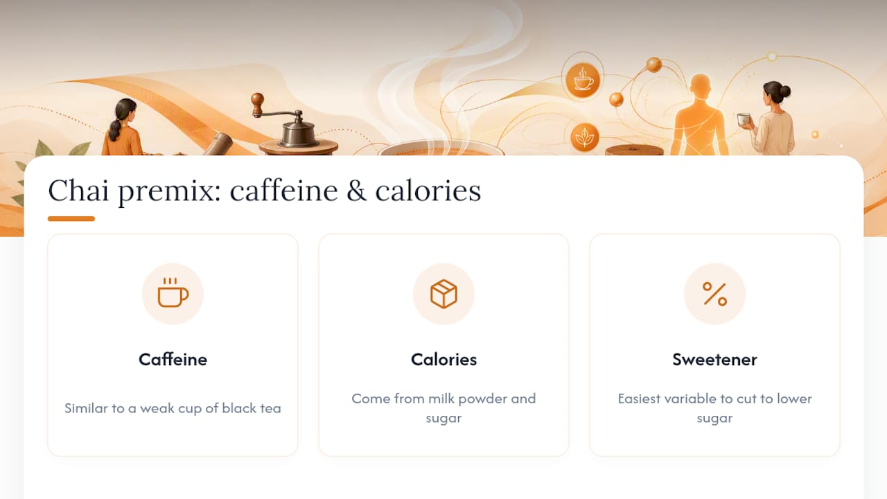 Scaling and nutrition chart for chai premix