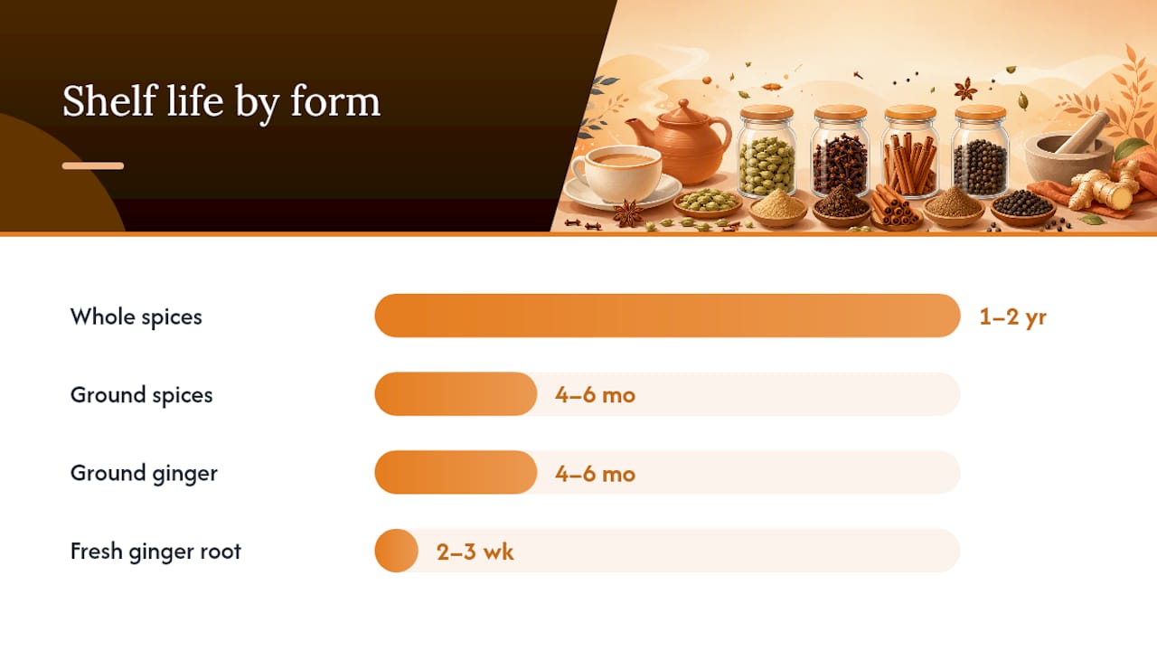 Chart comparing spice forms and substitutions