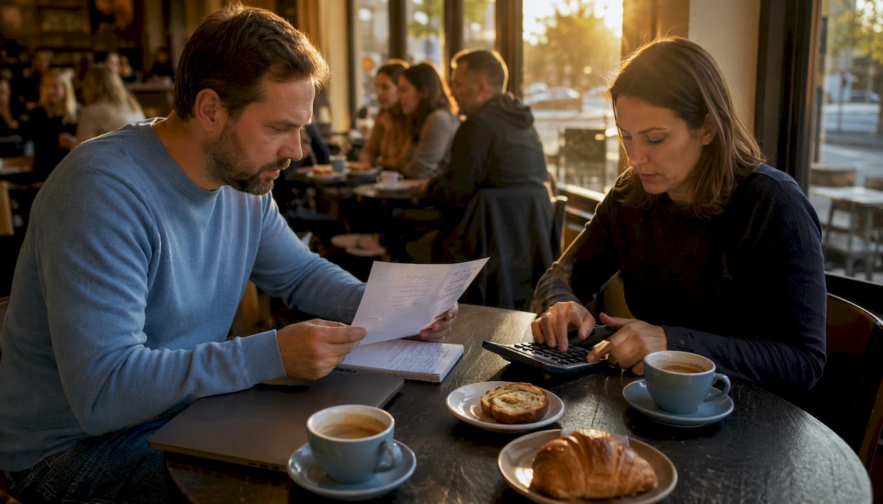 Des particuliers en train de comparer différents devis de déménagement