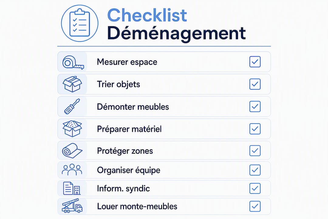 Infographie : les indispensables pour réussir son déménagement sans ascenseur