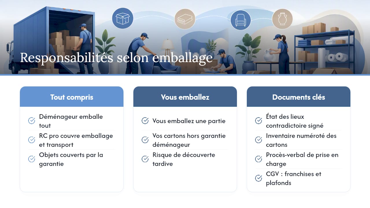 Qui emballe quoi, et que se passe-t-il en cas de casse ? — overview diagram