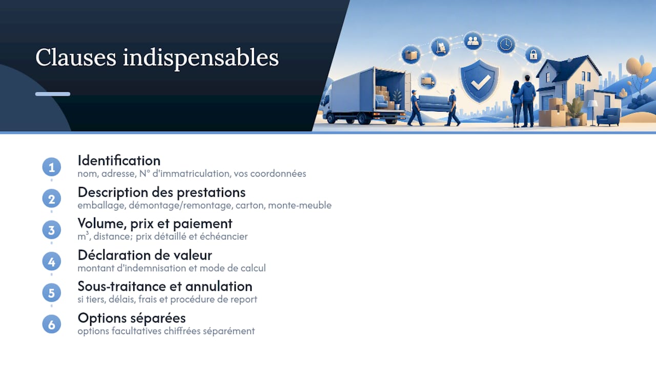 Les points incontournables à vérifier dans un contrat de déménagement