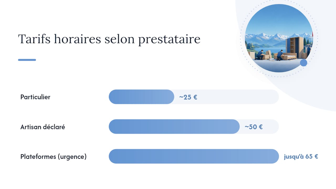 Comparaison des tarifs horaires pour le montage