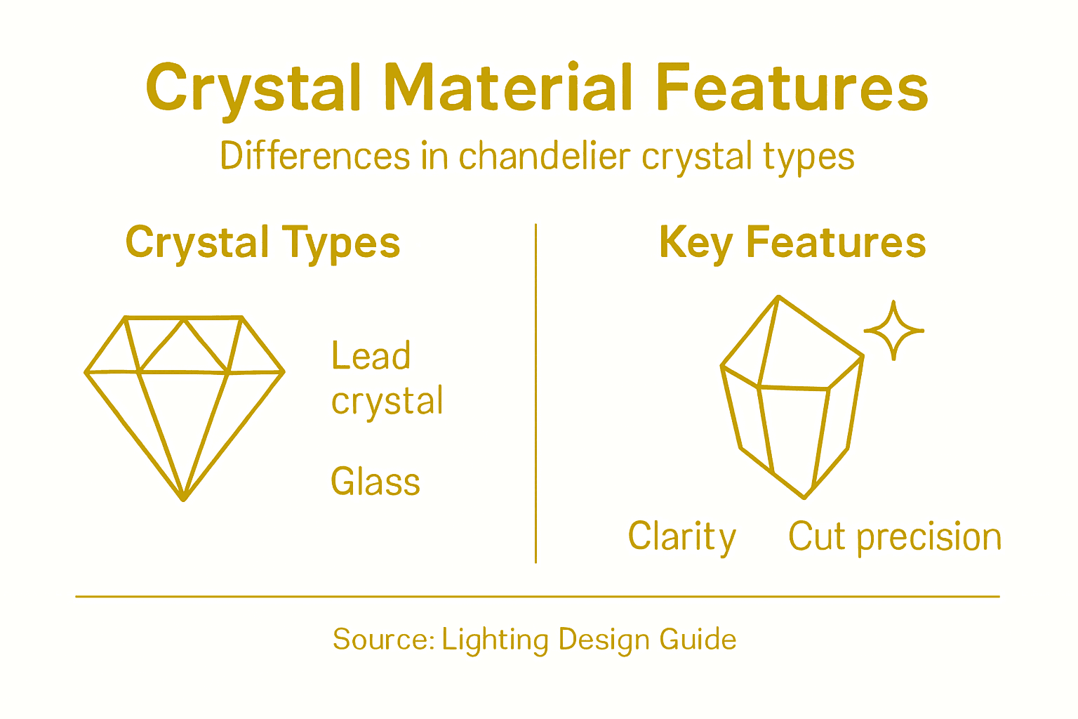 Infographic comparing crystal chandelier materials