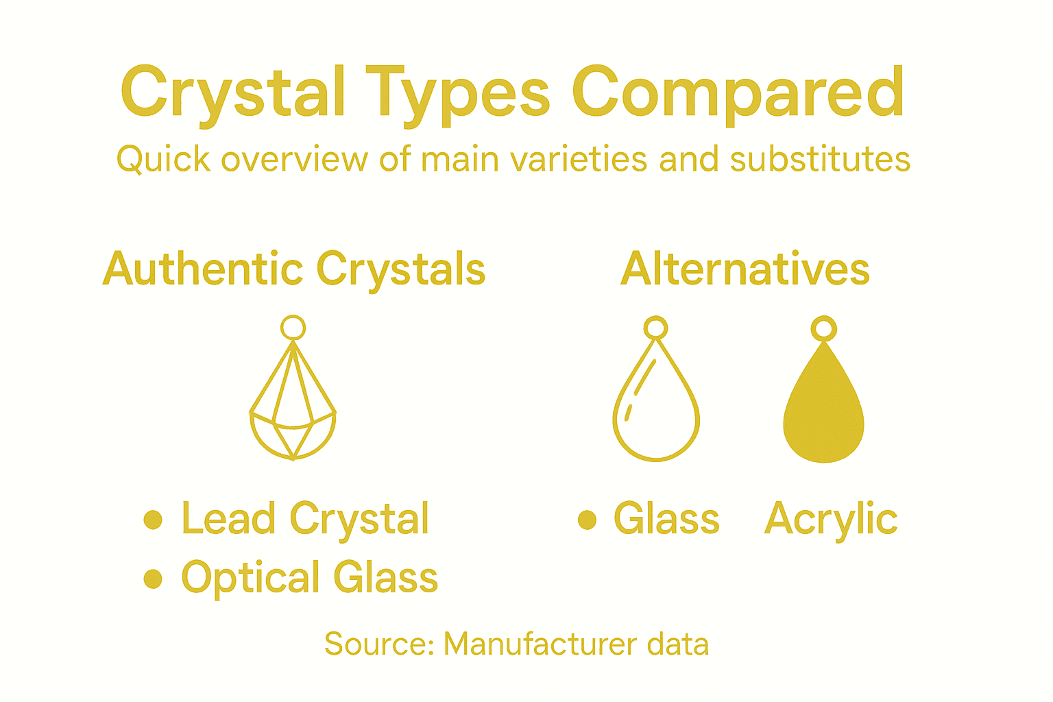 Infographic comparing chandelier crystal types