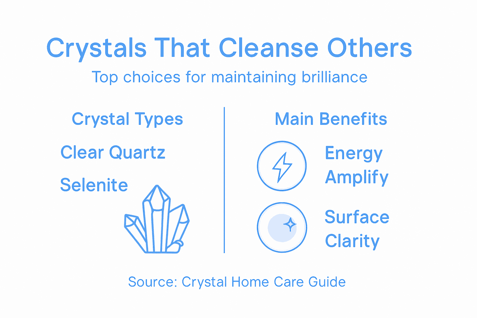 Infographic crystals types and their cleansing roles