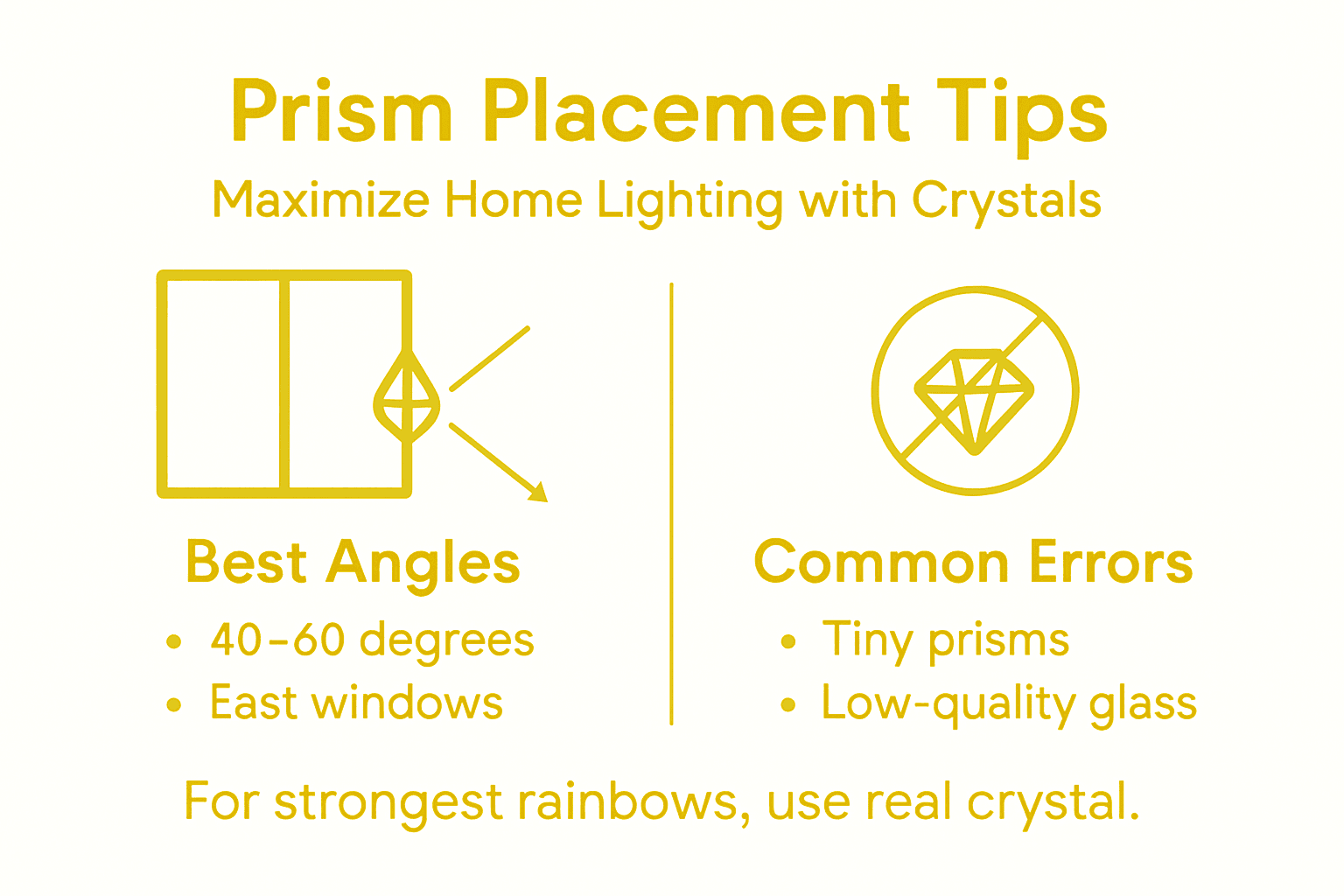 Infographic showing prism placement and common mistakes