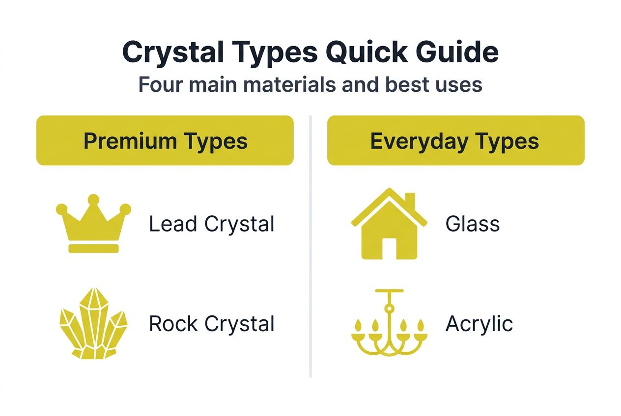 Infographic of chandelier crystal types and benefits