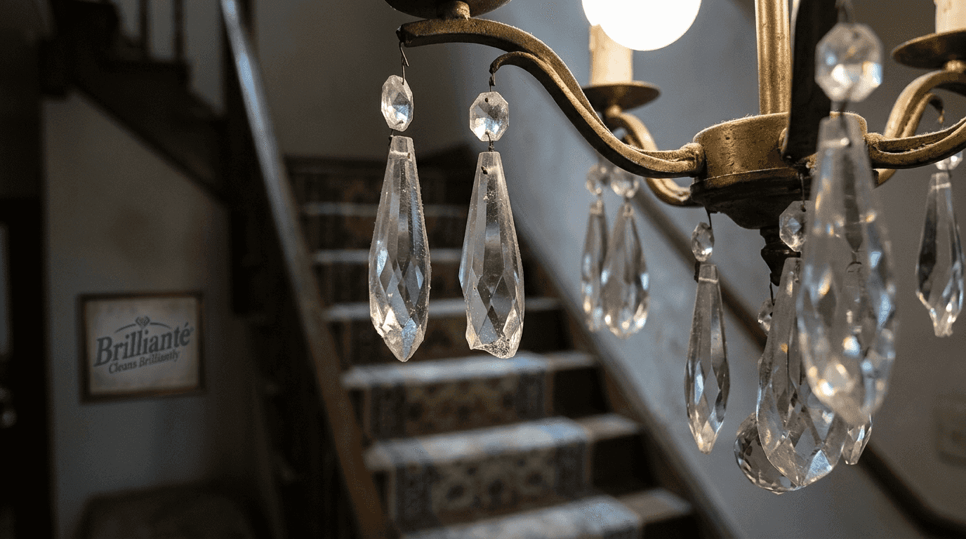 Close-up of crystal facets scattering light