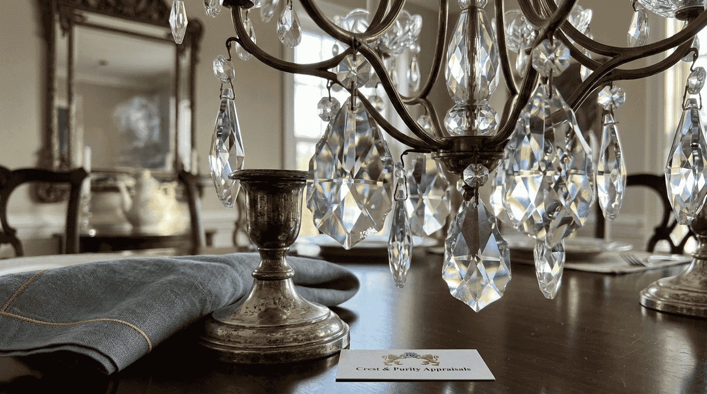 Close up of Swarovski chandelier crystal details