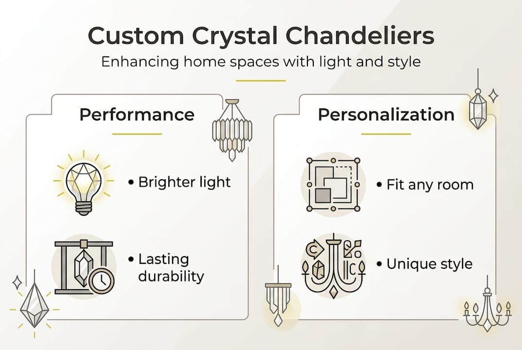 Infographic custom crystal chandelier advantages