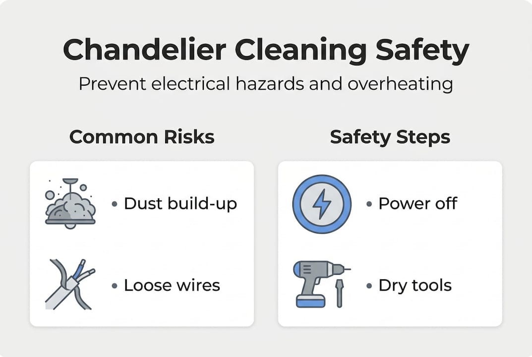 Infographic on chandelier electrical safety tips