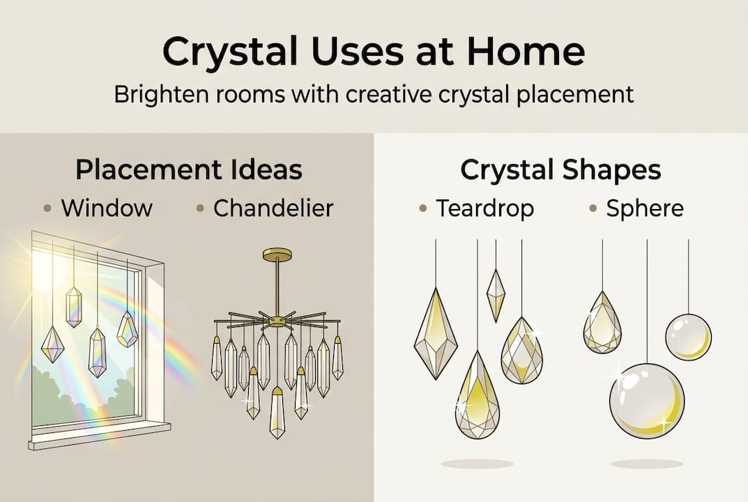 Infographic of crystal shapes and placements