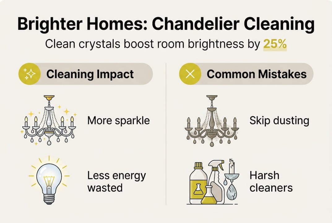 Infographic: benefits and mistakes in chandelier cleaning