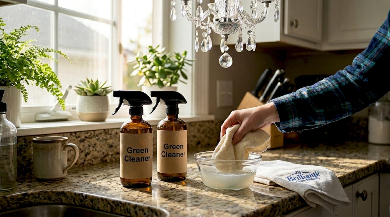 Eco-friendly cleaners near crystal chandelier