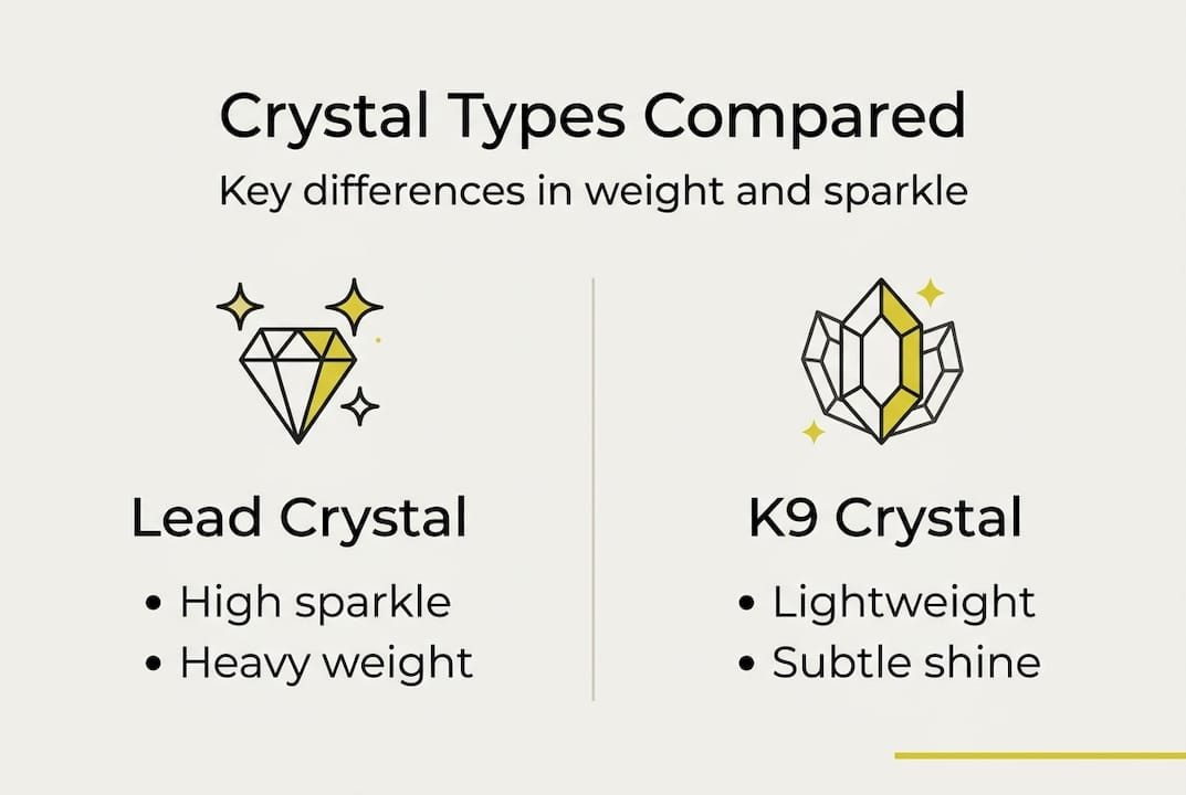 Infographic comparing lead and K9 crystal