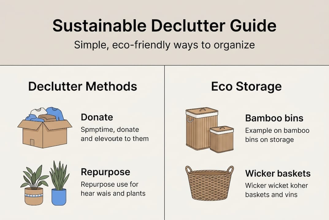 Infographic sustainable decluttering methods and storage