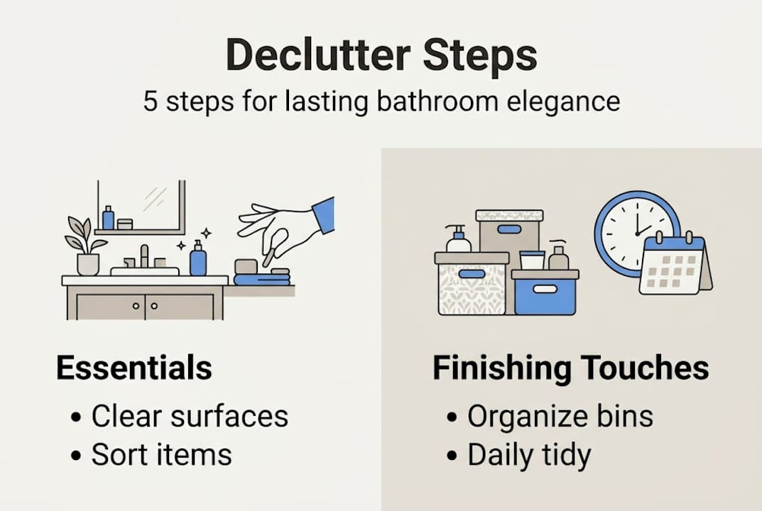 Infographic showing 5 steps declutter process