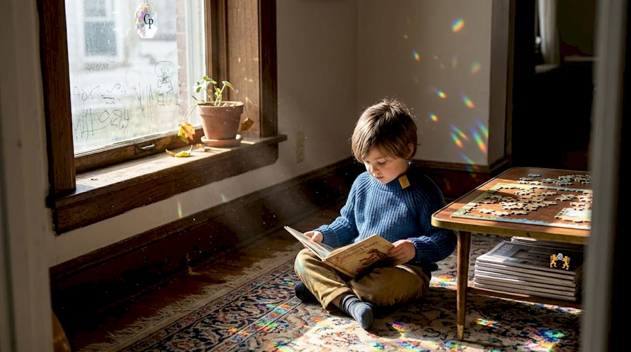 Living room filled with crystal rainbows