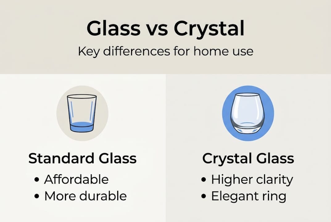 Infographic glass versus crystal basic comparison