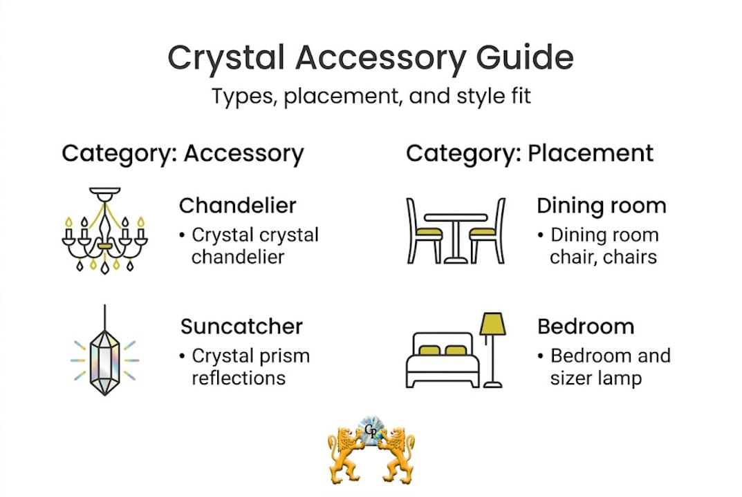 Infographic showing crystal accessory types