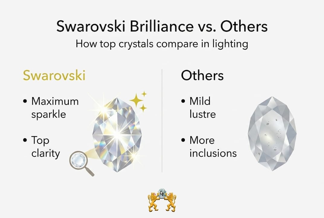 Infographic comparing Swarovski to other crystals