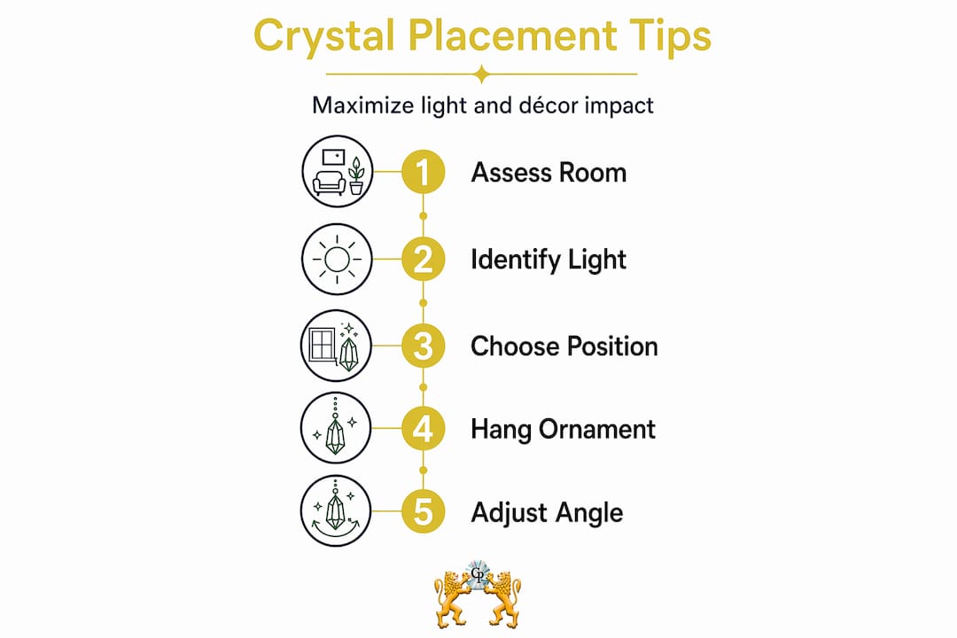 Infographic guides crystal placement steps