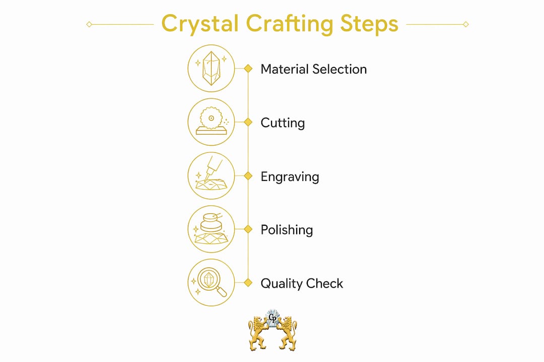 Infographic outlining crystal crafting process steps